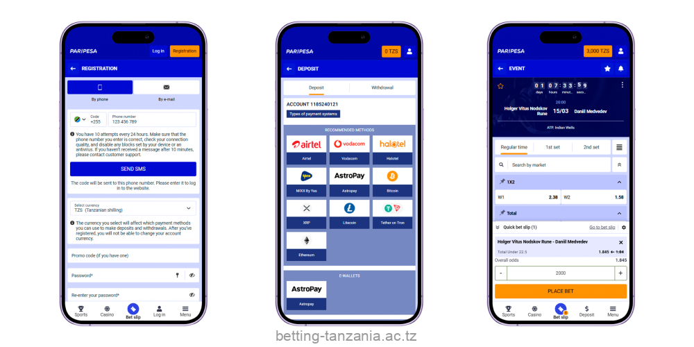 Step-by-step guide on how to play in the PariPesa Tanzania app